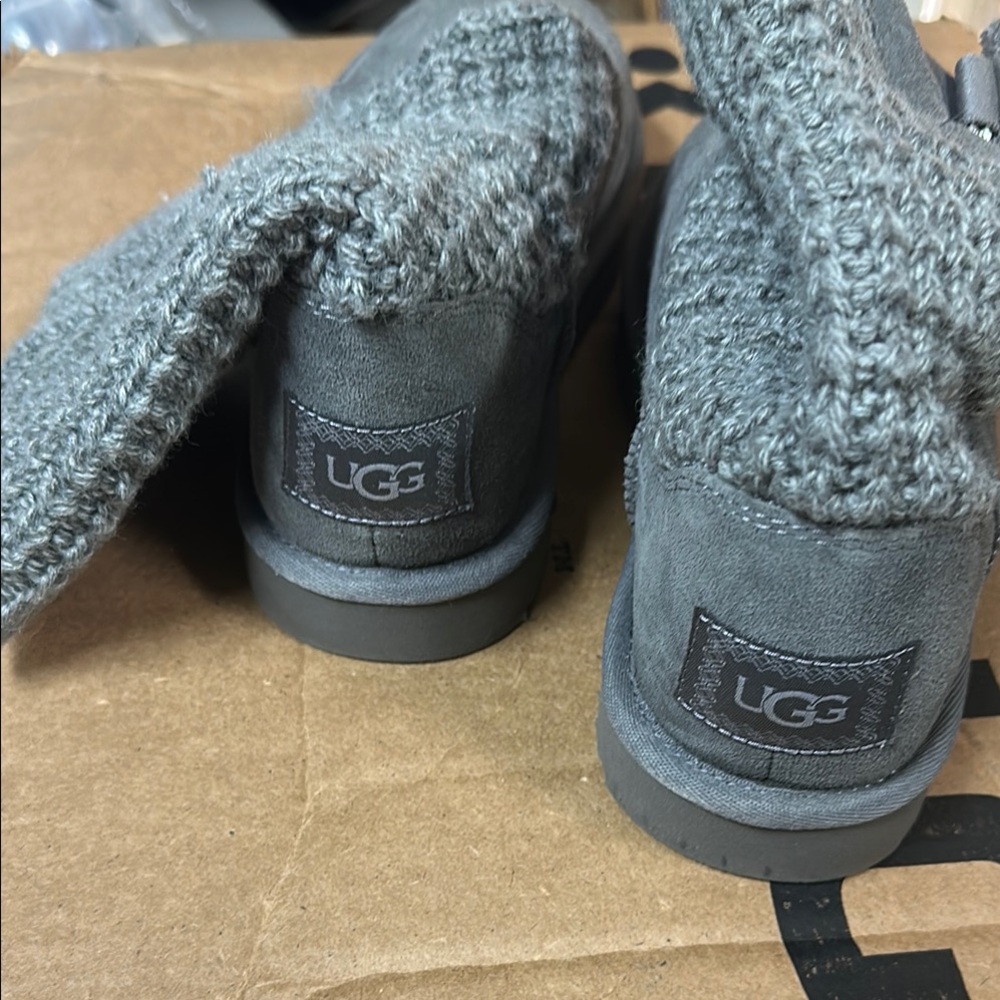 UGG Gray Knit Boots